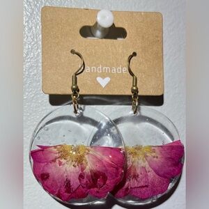 Handmade Floral Resin Earrings